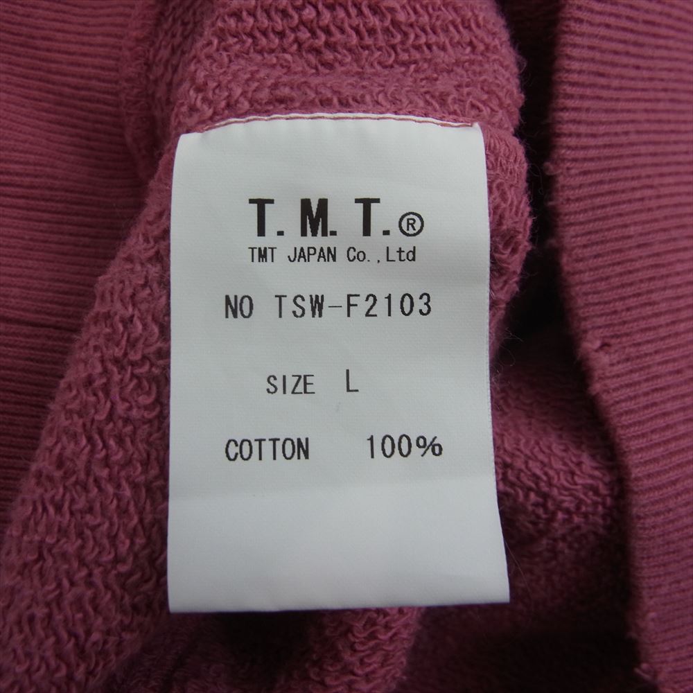 TMT ティーエムティー TSW-F2103 FLORIDA CALIFORNIA COTTON HOODIE USED加工 プルオーバー パーカー ピンク系 L【中古】