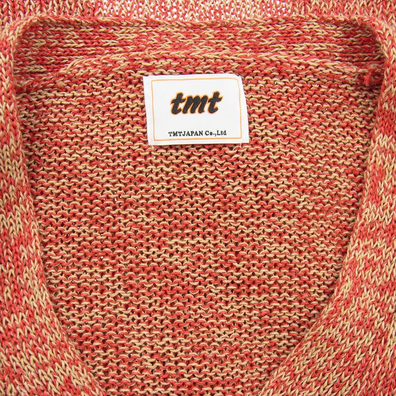 TMT ティーエムティー TKN-S14-02 GIMA KNIT CARDIGAN 和紙 ニット カーディガン レッド系 L【中古】