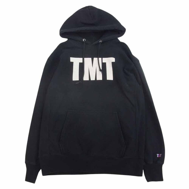 TMT ティーエムティー TSW-F22SP04 REVERSE WEAVE SWEAT HOODIE ロゴ プリント リバースウィーブ スウェット パーカー フーディー ブラック ブラック系 L【中古】