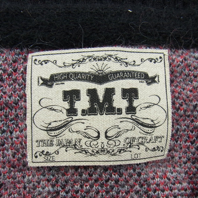 TMT ティーエムティー NATIVE JACQARD MOHAIR KNIT CARDIGAN ネイティブ モヘア ニット カーディガン ブラック系 L【中古】