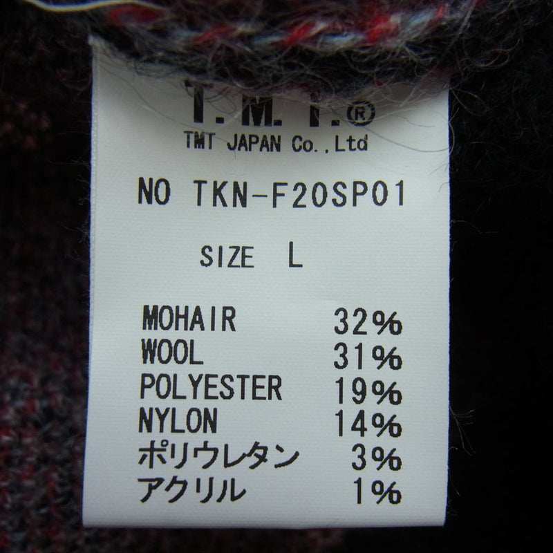 TMT ティーエムティー NATIVE JACQARD MOHAIR KNIT CARDIGAN ネイティブ モヘア ニット カーディガン ブラック系 L【中古】