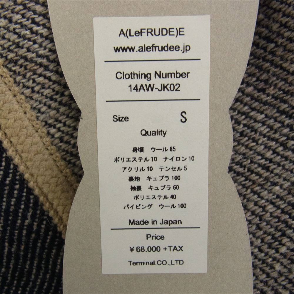 アレフルード 14AW 14AW-PT01/14AW-JK02 セットアップ 金ボタン エンブレムピンズ付き ウール テーラード パイピング ジャケット パンツ マルチカラー系 S【中古】