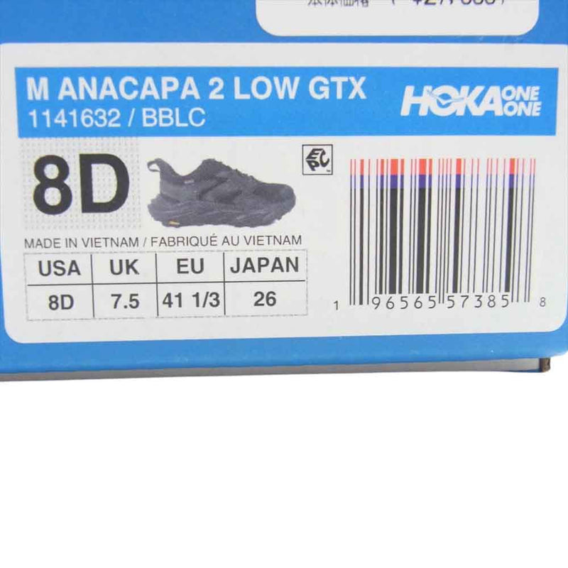 HOKA ONE ONE ホカ オネオネ 1141632 M ANACAPA 2 LOW GTX アナカパ ゴアテックス ロー カット スニーカー ブラック系 26cm【中古】