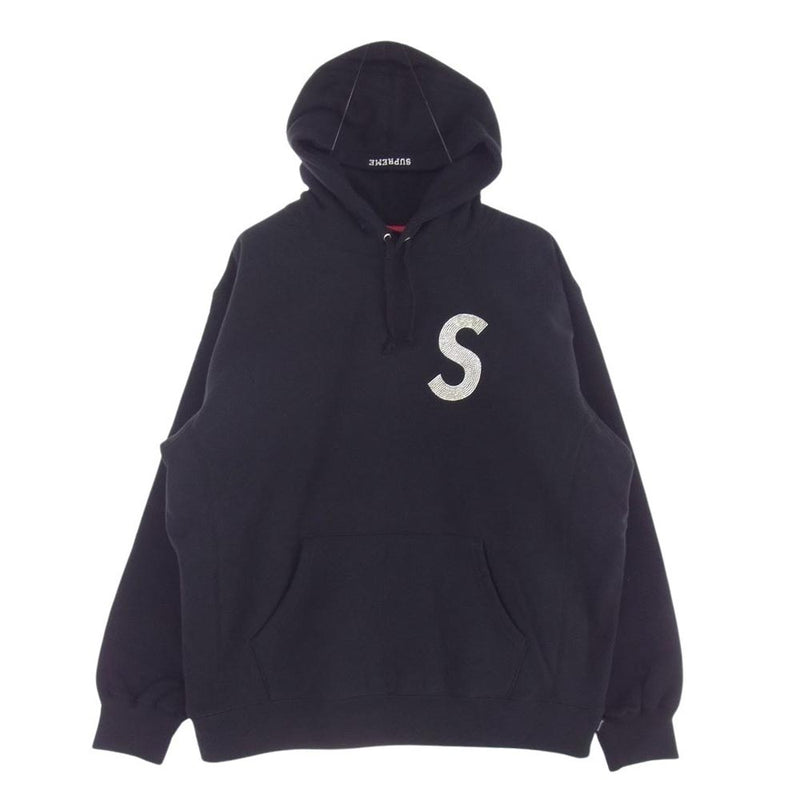 Supreme シュプリーム × Swarovski スワロフスキー 21SS S Logo Hooded Sweatshirt Sロゴ フーデット プルオーバー パーカー ブラック系 L【新古品】【未使用】【中古】