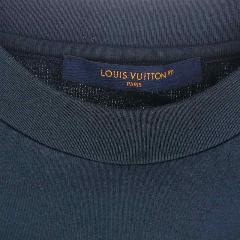 LOUIS VUITTON ルイ・ヴィトン 23SS HNY55W エンボスLV ロゴ 半袖 Tシャツ ネイビー系 S【中古】