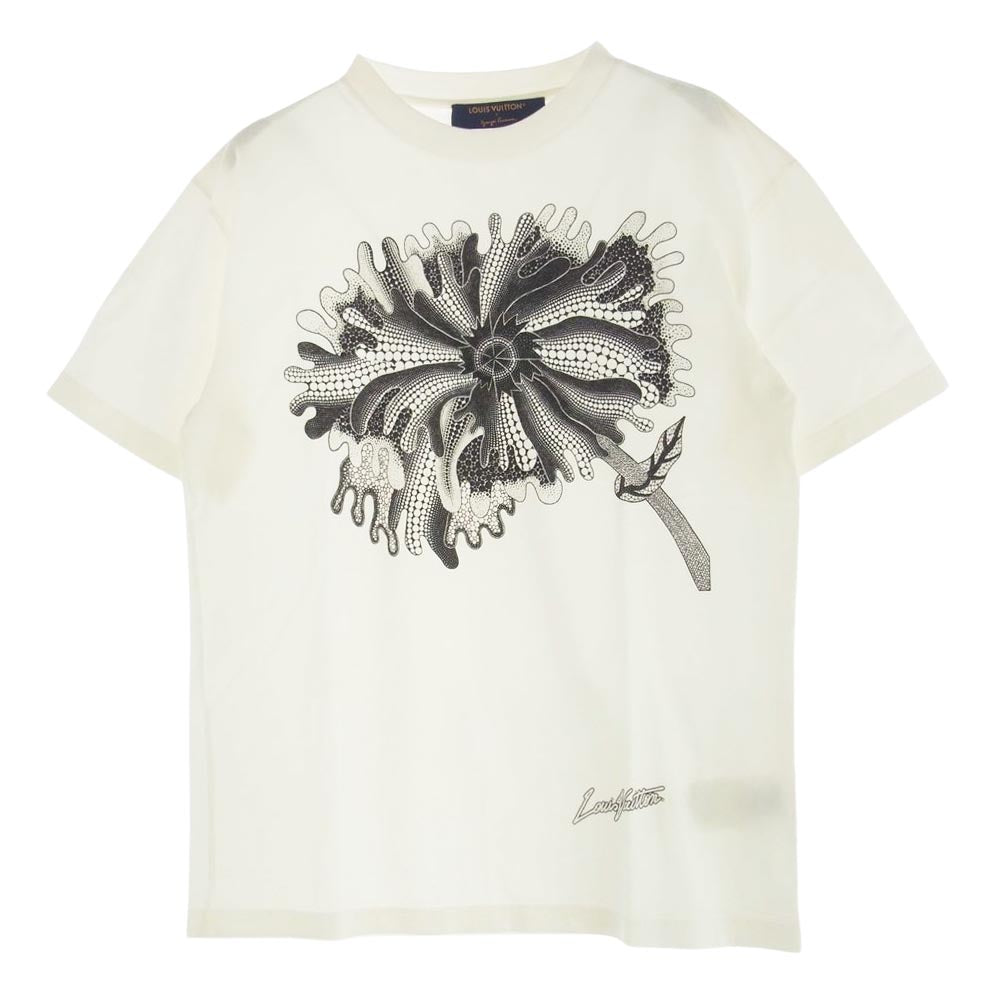 LOUIS VUITTON ルイ・ヴィトン 23ss HOY37W × 草間彌生 サイケデリック フラワー クルーネック 半袖 Tシャツ ホワイト系 S【中古】