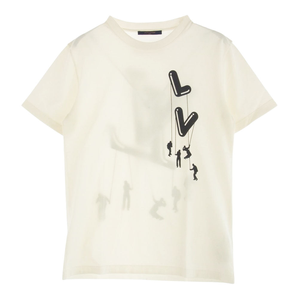 LOUIS VUITTON ルイ・ヴィトン 21ss HKY86W インサイドアウト フロウティング プリント 半袖 Tシャツ ホワイト系 L【中古】