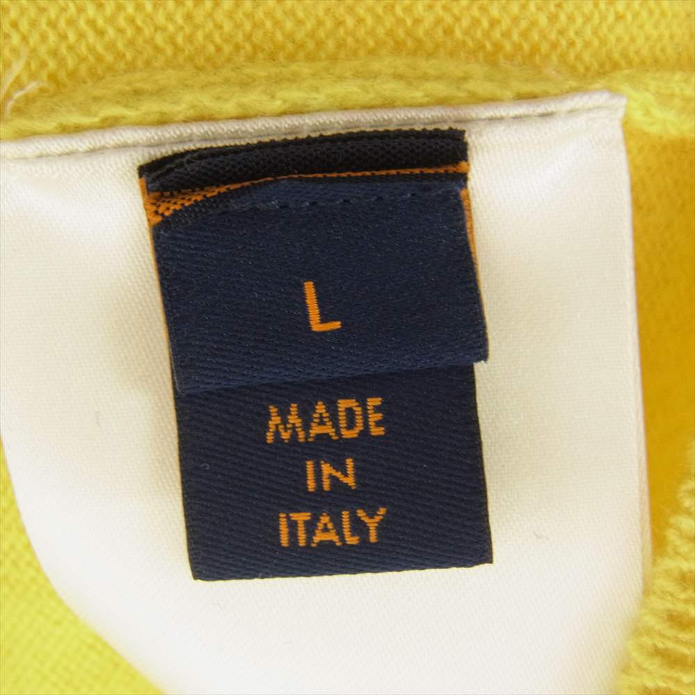 LOUIS VUITTON ルイ・ヴィトン 23aw HMN40W エンボス  カシミヤ シルク クルーネック ニット イエロー系 L【中古】