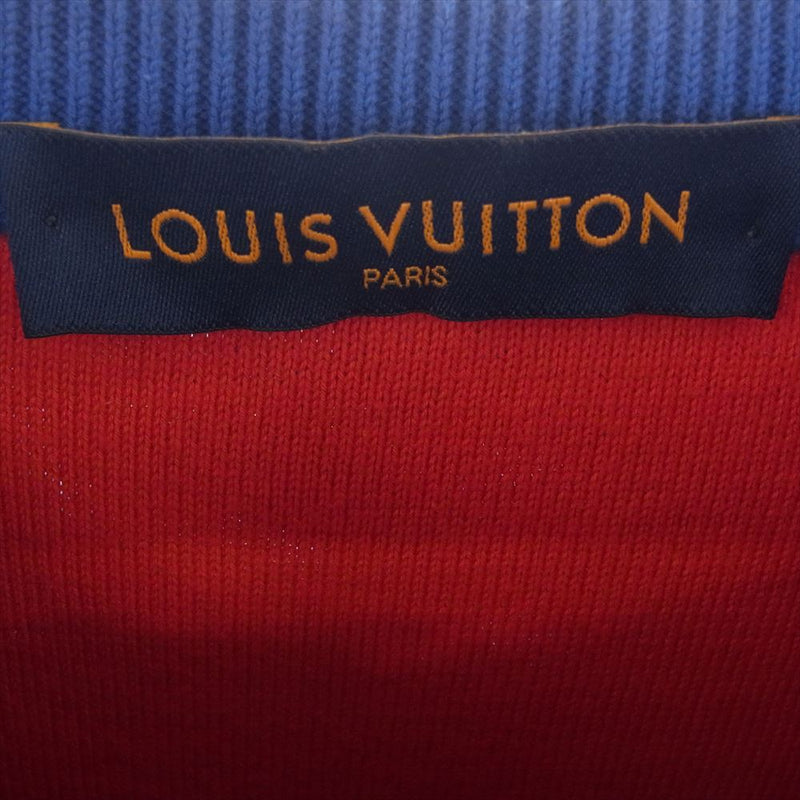 LOUIS VUITTON ルイ・ヴィトン 22ss HKN44W モノグラム グラディエント 長袖 クルーネック ニット ブルー系 レッド系 L【中古】