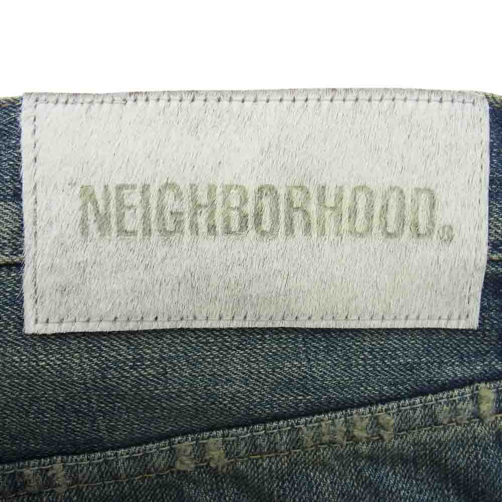 NEIGHBORHOOD ネイバーフッド 242XBNH-PTM09 SAVAGE DENIM DP MID PANTS サベージ デニム  ダメージ 加工 パンツ インディゴブルー系 L【極上美品】【中古】