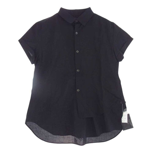 Y's Yohji Yamamoto ワイズ ヨウジヤマモト YX-B06-030 コットン 半袖 シャツ ブラック系 1【中古】