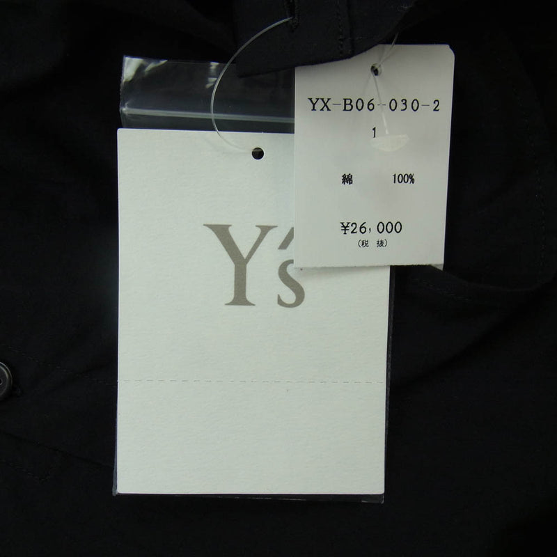 Y's Yohji Yamamoto ワイズ ヨウジヤマモト YX-B06-030 コットン 半袖 シャツ ブラック系 1【中古】