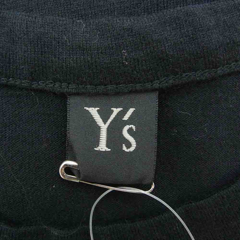 Y's Yohji Yamamoto ワイズ ヨウジヤマモト YD-T25-577 フロント プリント コットン 半袖 Ｔシャツ ブラック系 2【美品】【中古】