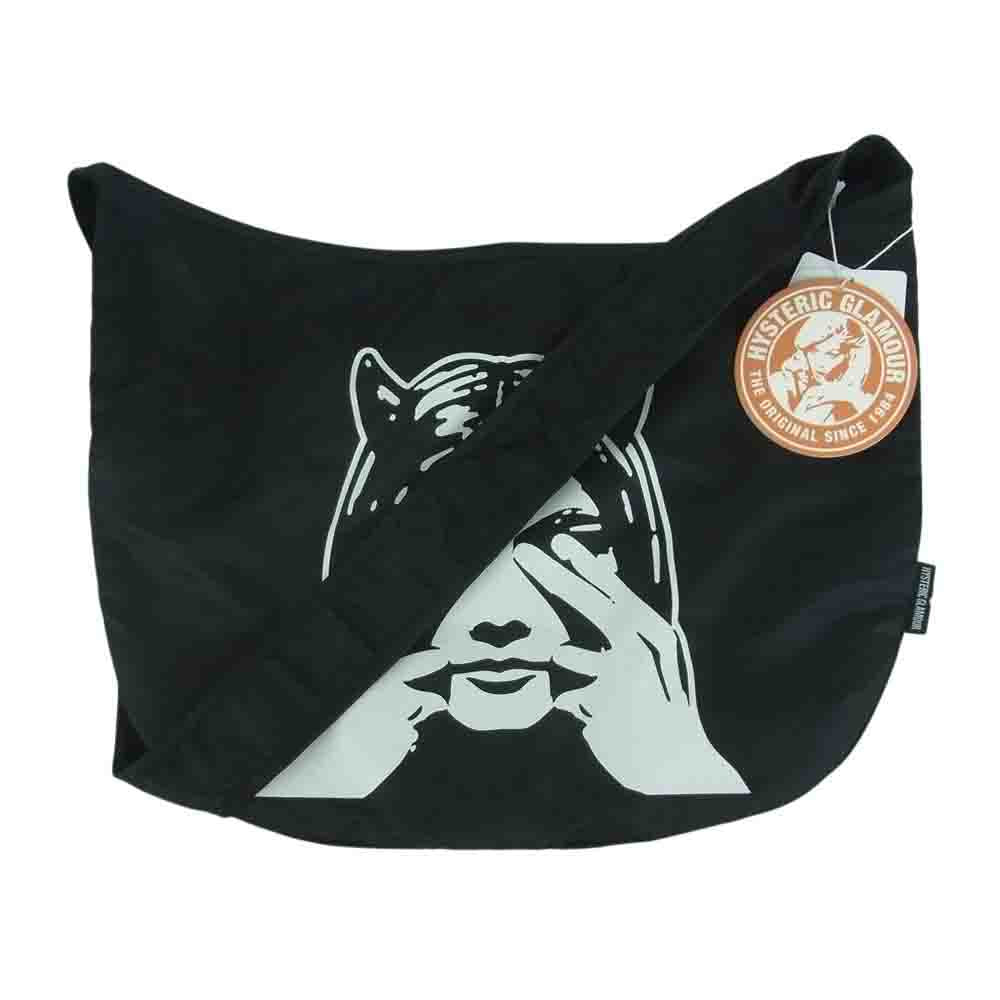 HYSTERIC GLAMOUR ヒステリックグラマー 01233QB04996 SEE NO EVIL ナイロン ショルダー バッグ ブラック系 FREE【極上美品】【中古】