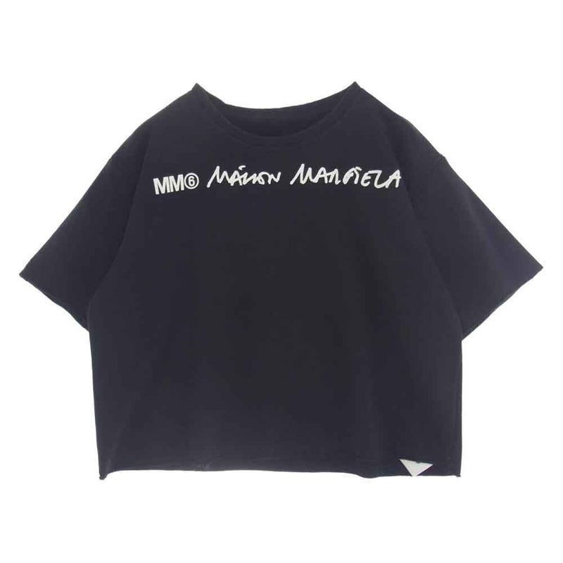 MAISON MARGIELA メゾンマルジェラ 20SS S32GU0133 MM6 エムエムシックス ロゴ スウェットクルーネック 半袖 クルーネック Tシャツ ブラック系 S【中古】