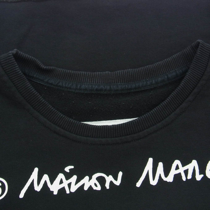 MAISON MARGIELA メゾンマルジェラ 20SS S32GU0133 MM6 エムエムシックス ロゴ スウェットクルーネック 半袖 クルーネック Tシャツ ブラック系 S【中古】