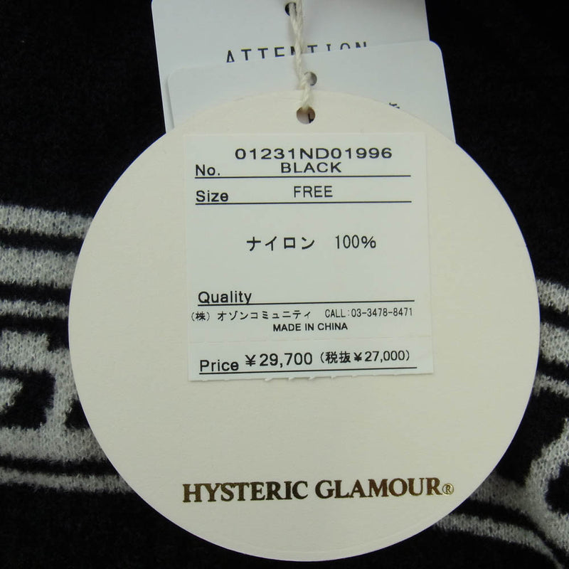 HYSTERIC GLAMOUR ヒステリックグラマー 01231ND01 VIXEN GIRLジャカード パーカー ブラック系 FREE【極上美品】【中古】