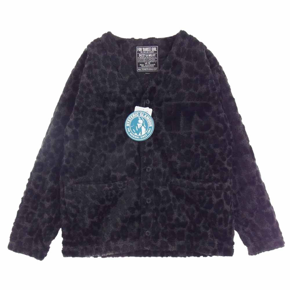 HYSTERIC GLAMOUR ヒステリックグラマー 22AW 02223CD02 LEOPARD柄 ジャカード カーディガン ジャケット ブラック系 M【美品】【中古】