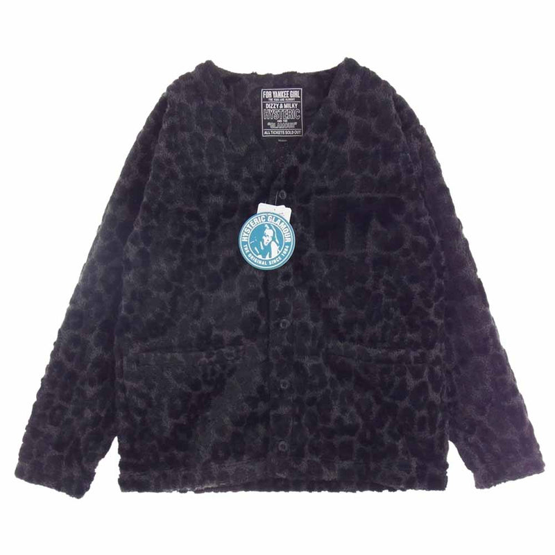 HYSTERIC GLAMOUR ヒステリックグラマー 22AW 02223CD02 LEOPARD柄 ジャカード カーディガン ジャケット ブラック系 M【美品】【中古】