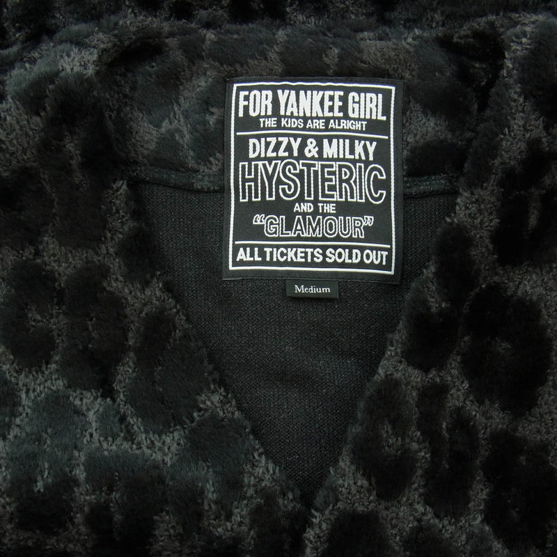 HYSTERIC GLAMOUR ヒステリックグラマー 22AW 02223CD02 LEOPARD柄 ジャカード カーディガン ジャケット ブラック系 M【美品】【中古】