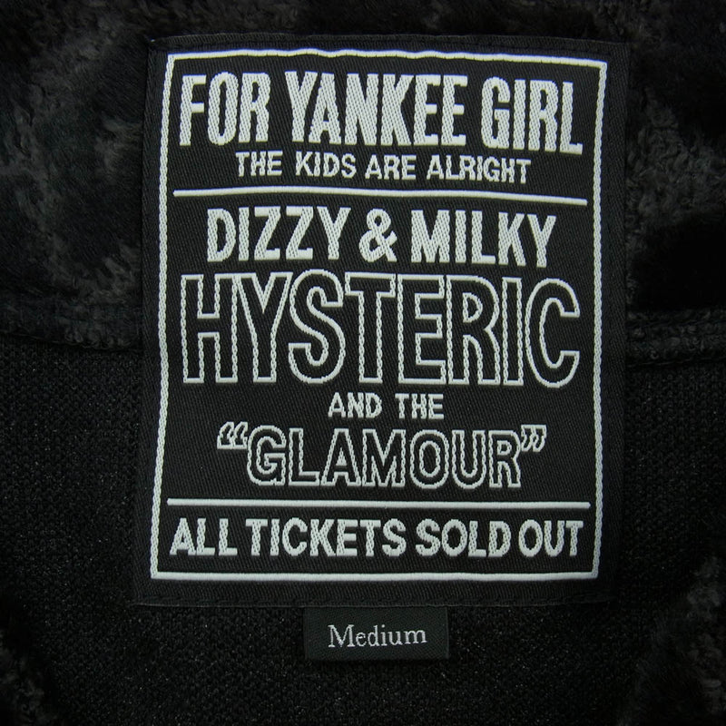 HYSTERIC GLAMOUR ヒステリックグラマー 22AW 02223CD02 LEOPARD柄 ジャカード カーディガン ジャケット ブラック系 M【美品】【中古】