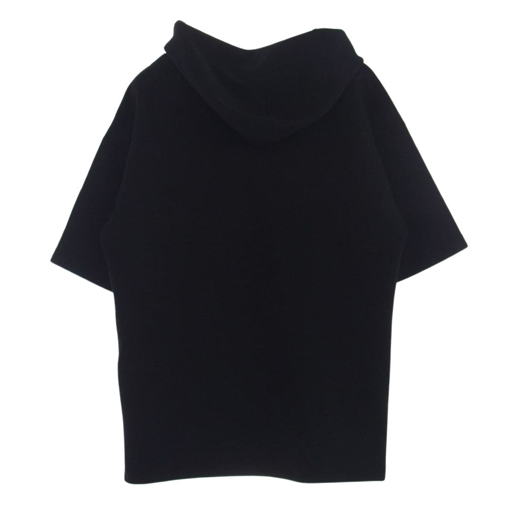 1piu1uguale3 ウノピュウノウグァーレトレ MRT301-PRY103 HOODED T PASCAL JERSEY ロゴ スウェット 半袖 パーカー ブラック系 V【中古】