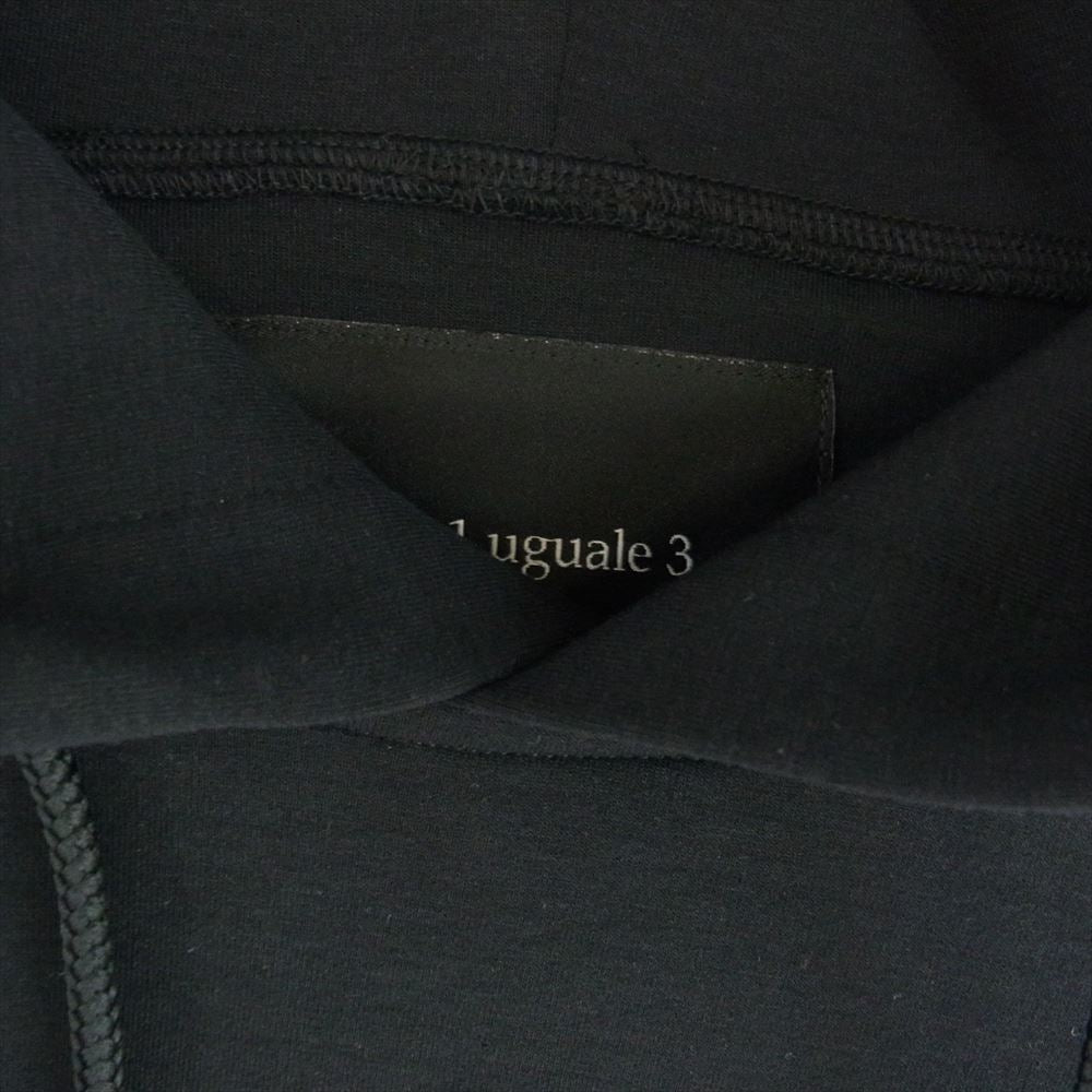 1piu1uguale3 ウノピュウノウグァーレトレ MRT301-PRY103 HOODED T PASCAL JERSEY ロゴ スウェット 半袖 パーカー ブラック系 V【中古】