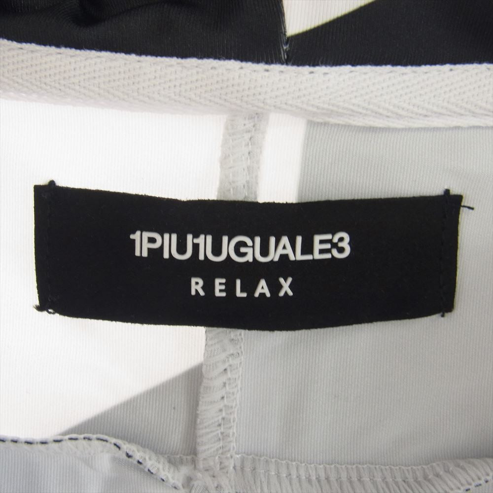 1piu1uguale3 ウノピュウノウグァーレトレ USO-22046 RELAX リラックス 総柄 ラッシュ ガード ジップ アップ パーカー ブラック系 グレー系 XL【中古】