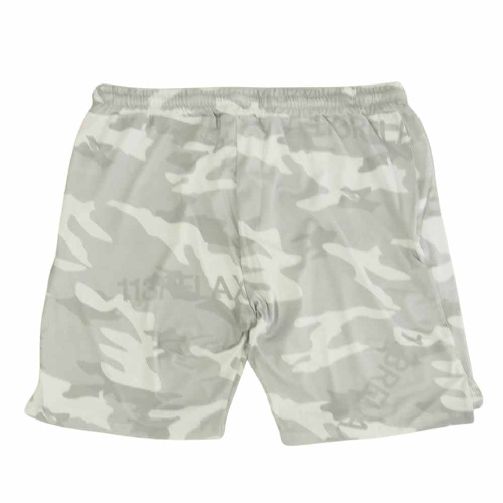 1piu1uguale3 ウノピュウノウグァーレトレ USO-23031 カモ柄 ラッシュガード ジップ アップ パーカー 半袖 Ｔシャツ ハーフ パンツ セットアップ グレー系 L パンツXL【中古】