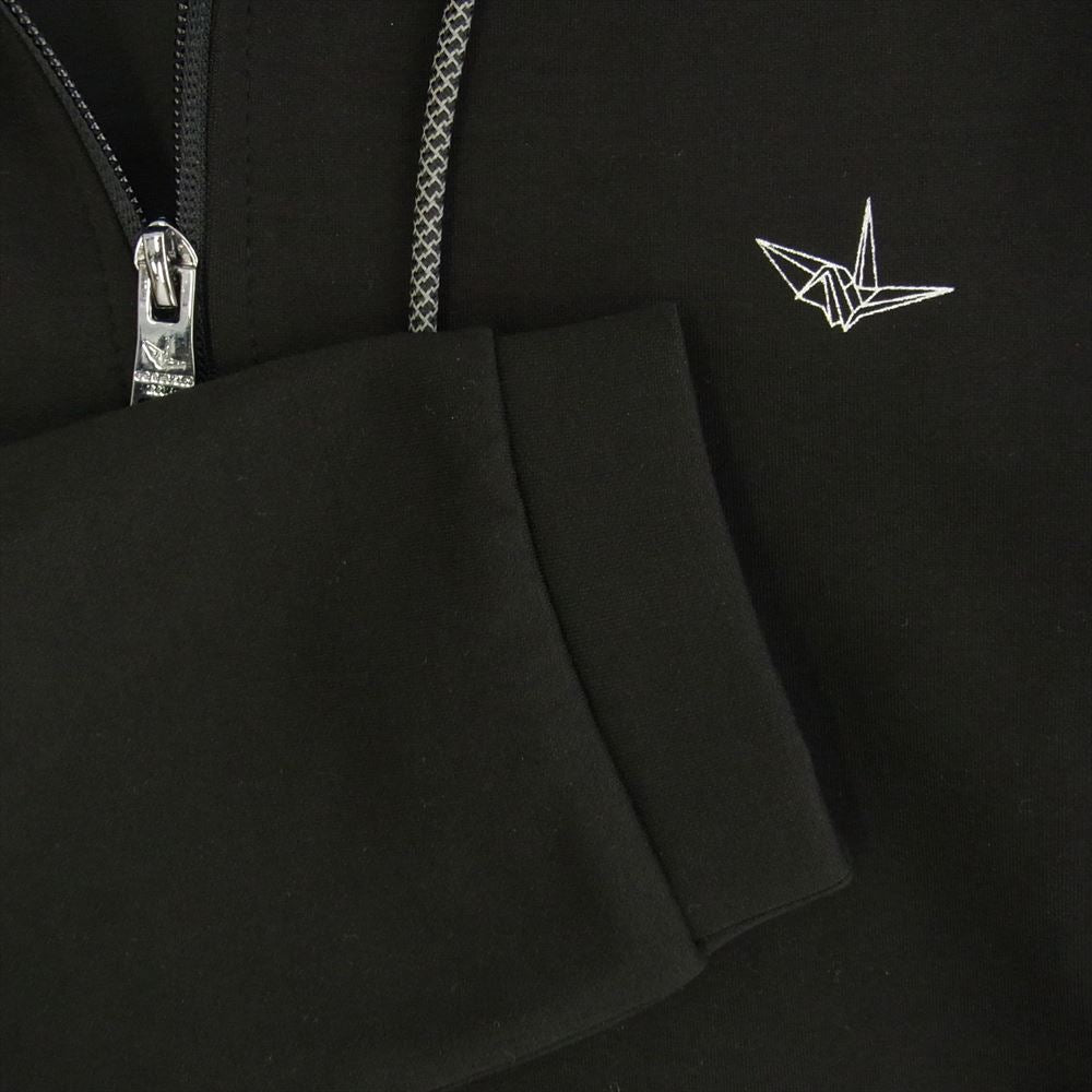 1piu1uguale3 ウノピュウノウグァーレトレ USO-24085 RELAX リラックス ラインストーン サークル ロゴ フルジップ パーカー スウェットパンツ セットアップ ブラック系 L【中古】