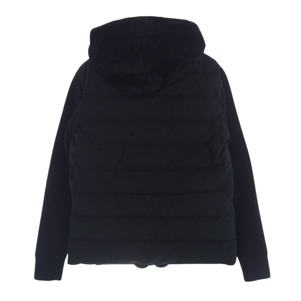 1piu1uguale3 ウノピュウノウグァーレトレ MRB537 LAB044 EMMETI エンメティ 別注 RIB SLEEVE MOUTON HOODED BLOUSON 袖ニットリブ マウンテン フーデッド ブルゾン ネイビー系 3【美品】【中古】