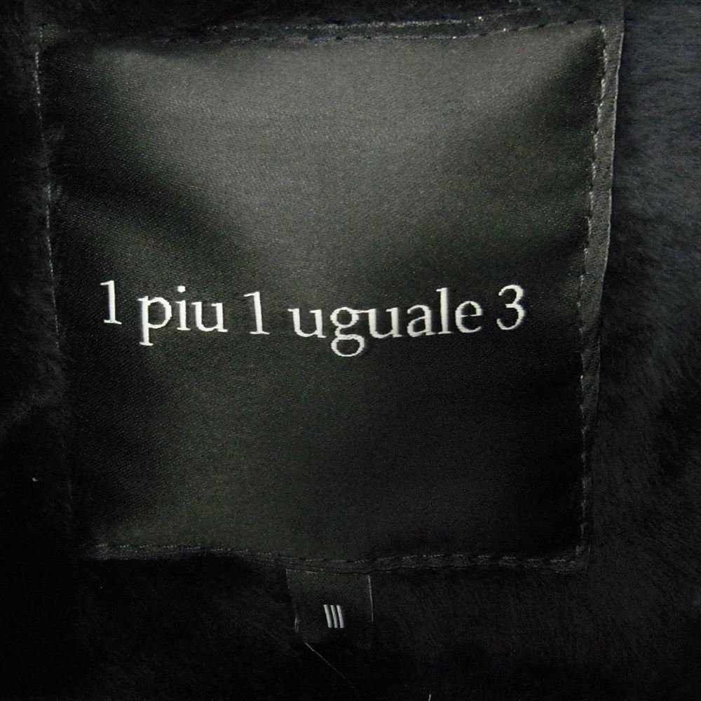 1piu1uguale3 ウノピュウノウグァーレトレ MRB537 LAB044 EMMETI エンメティ 別注 RIB SLEEVE MOUTON HOODED BLOUSON 袖ニットリブ マウンテン フーデッド ブルゾン ネイビー系 3【美品】【中古】