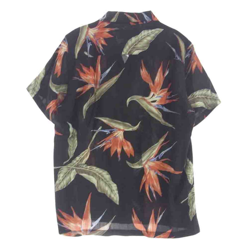 WACKO MARIA ワコマリア 18SS S/S HAWAIIAN SHIRT BIRD OF PARADISE ハワイアン シャツ アロハ シャツ 極楽鳥 半袖 ブラック系 S【中古】