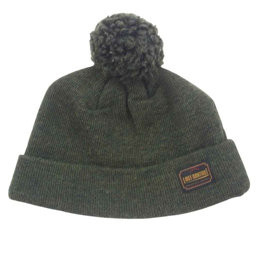 LOST CONTROL ロストコントロール KNIT CAP ボンボン ニットキャップ ニット帽 カーキ系【中古】
