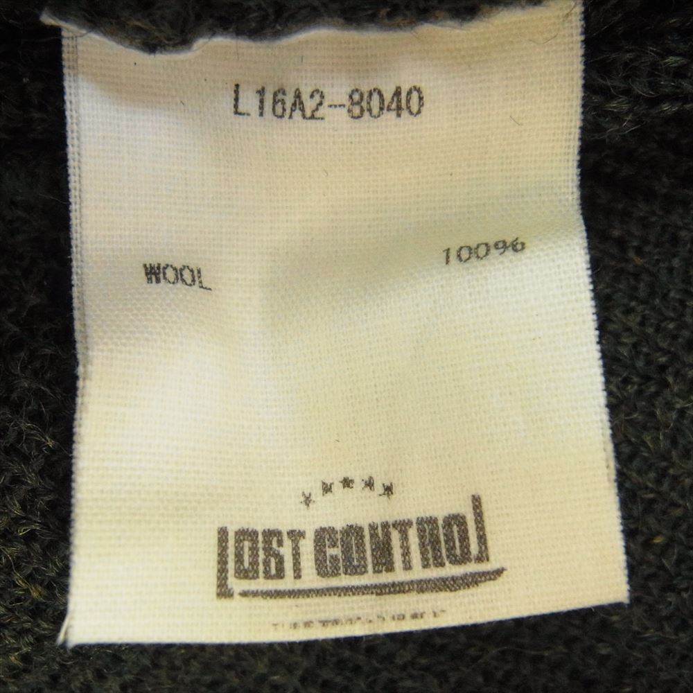 LOST CONTROL ロストコントロール KNIT CAP ボンボン ニットキャップ ニット帽 カーキ系【中古】