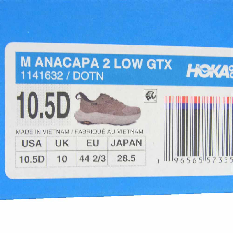 HOKA ONE ONE ホカ オネオネ 1141632 ANACAPA 2 LOW GTX アナカパロー ゴアテックス ローカット スニーカー ブラウン系 28.5cm【中古】