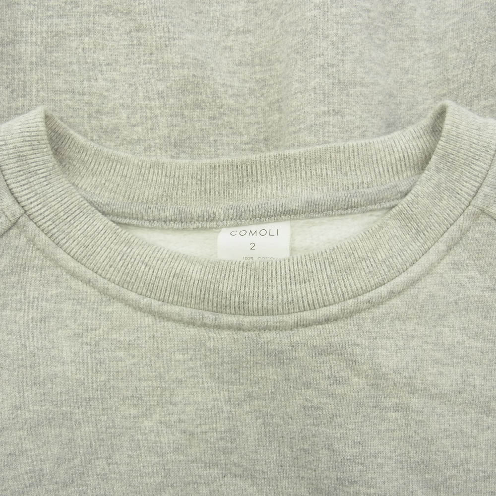 COMOLI コモリ 23AW Y03-05002 コットン吊裏毛 クルーネック トレーナー スウェット グレー系 2【中古】