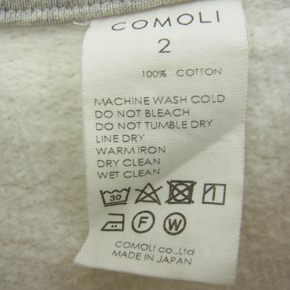 COMOLI コモリ 23AW Y03-05002 コットン吊裏毛 クルーネック トレーナー スウェット グレー系 2【中古】