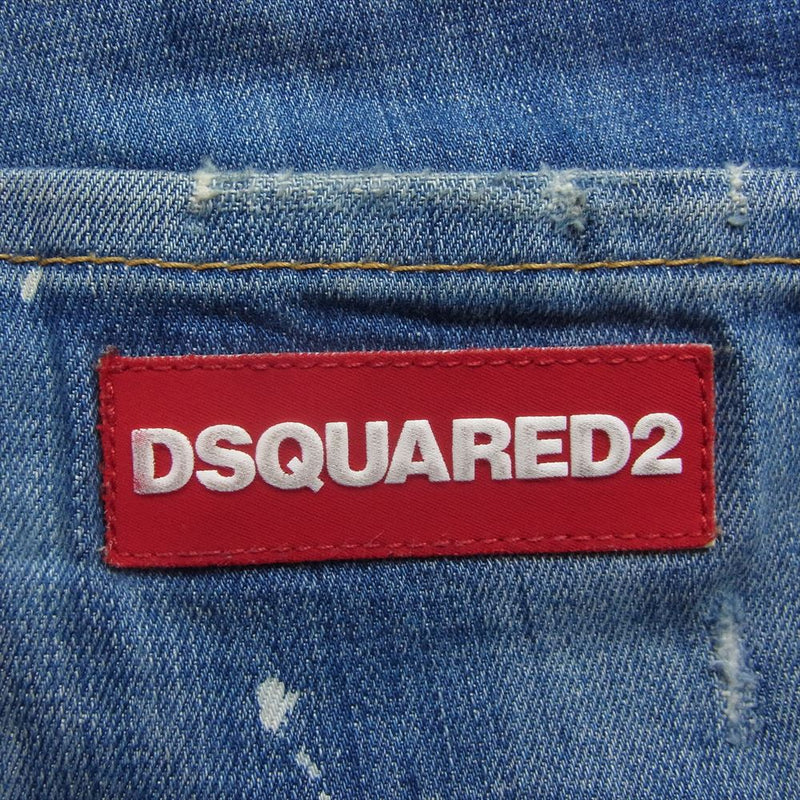 DSQUARED2 ディースクエアード S74LB0603 Skater Jean スケーター ジーンズ ダメージ ペイント 加工 デニム パンツ インディゴブルー系 48【中古】