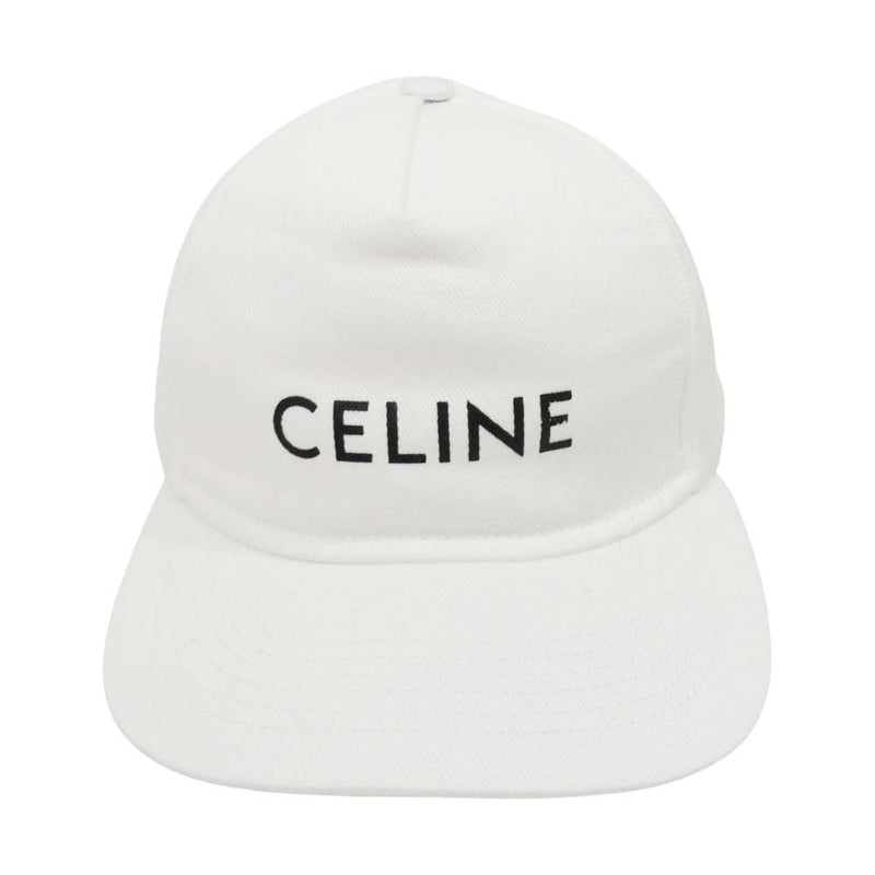 CELINE セリーヌ by Hedi Slimane バイ エディ スリマン ロゴ ベースボール キャップ 帽子 ホワイト系【中古】