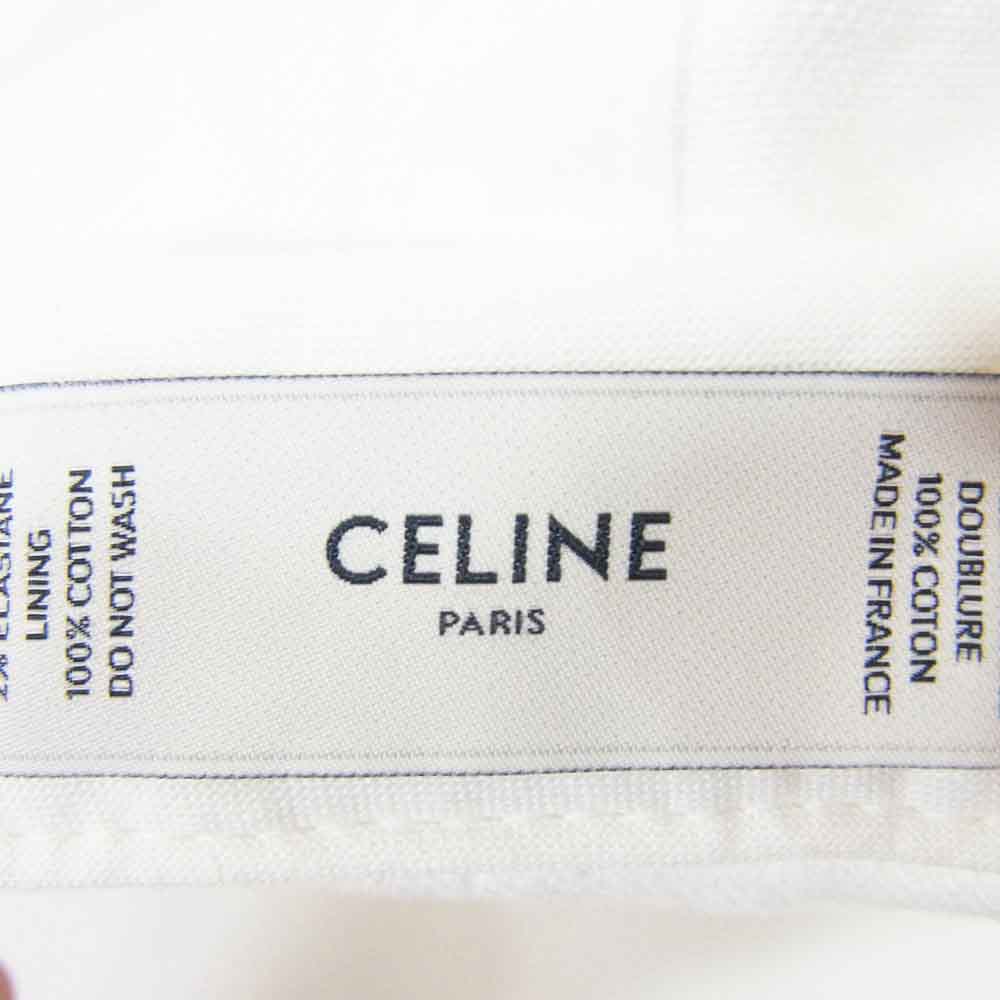 CELINE セリーヌ by Hedi Slimane バイ エディ スリマン ロゴ ベースボール キャップ 帽子 ホワイト系【中古】