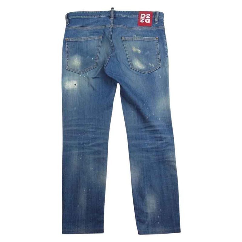 DSQUARED2 ディースクエアード S71LB0720 Skater Jean スケーター ジーンズ ダメージ ペイント 加工 デニム パンツ インディゴブルー系 48【中古】