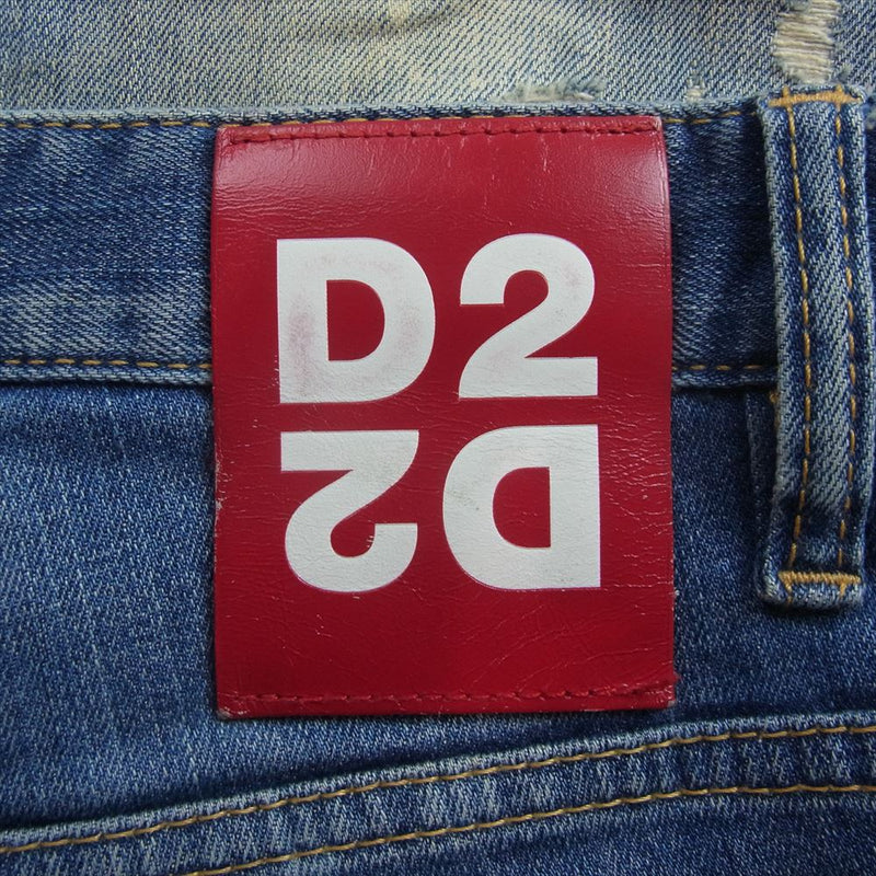 DSQUARED2 ディースクエアード S71LB0720 Skater Jean スケーター ジーンズ ダメージ ペイント 加工 デニム パンツ インディゴブルー系 48【中古】