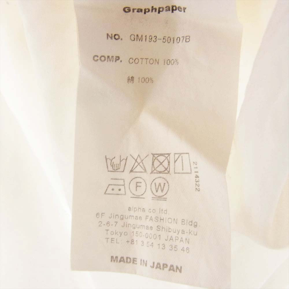 GRAPHPAPER グラフペーパー 23SS GM193-50107B Broad L/S Oversized Regular Collar Shirt オーバーサイズド レギュラー カラー シャツ ホワイト系 F【中古】
