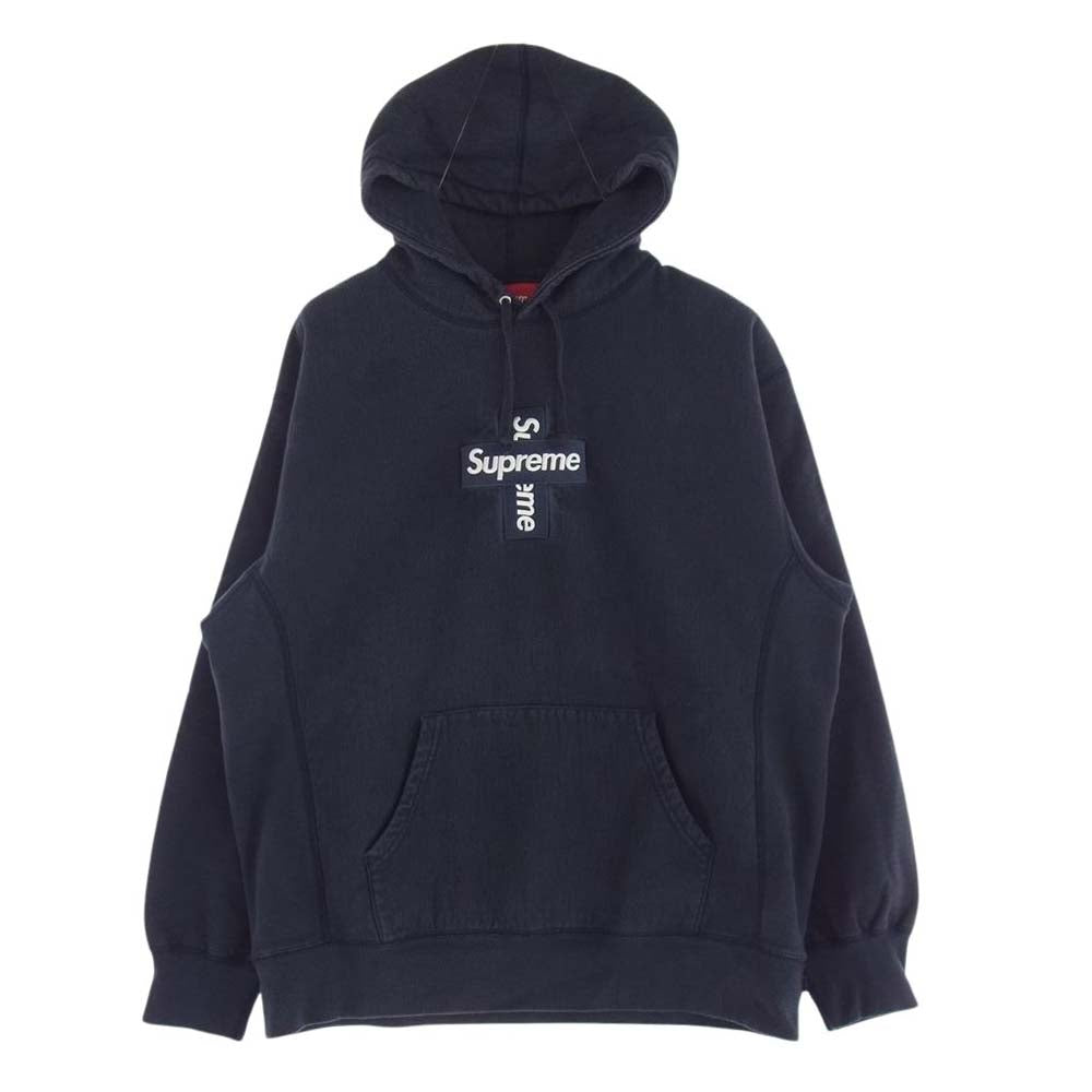 Supreme シュプリーム RN101837 CROSS BOX LOGO Hooded Sweatshirt クロス ボックス ロゴ パーカー ネイビー系 XL【中古】