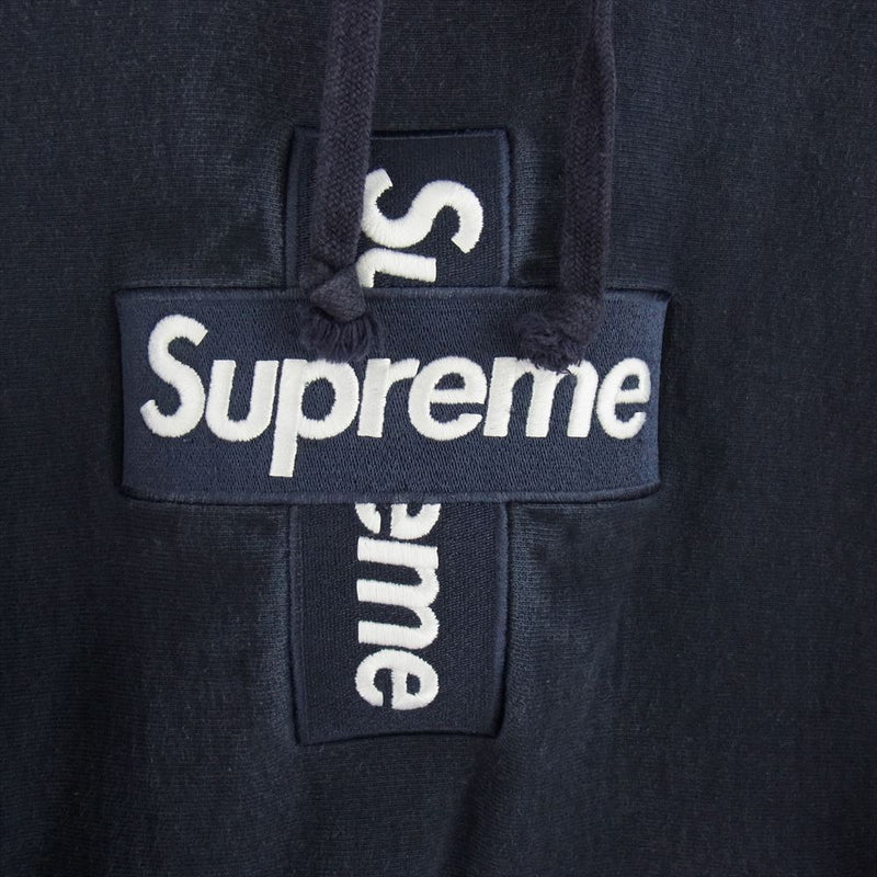 Supreme シュプリーム RN101837 CROSS BOX LOGO Hooded Sweatshirt クロス ボックス ロゴ パーカー  ネイビー系 XL【中古】