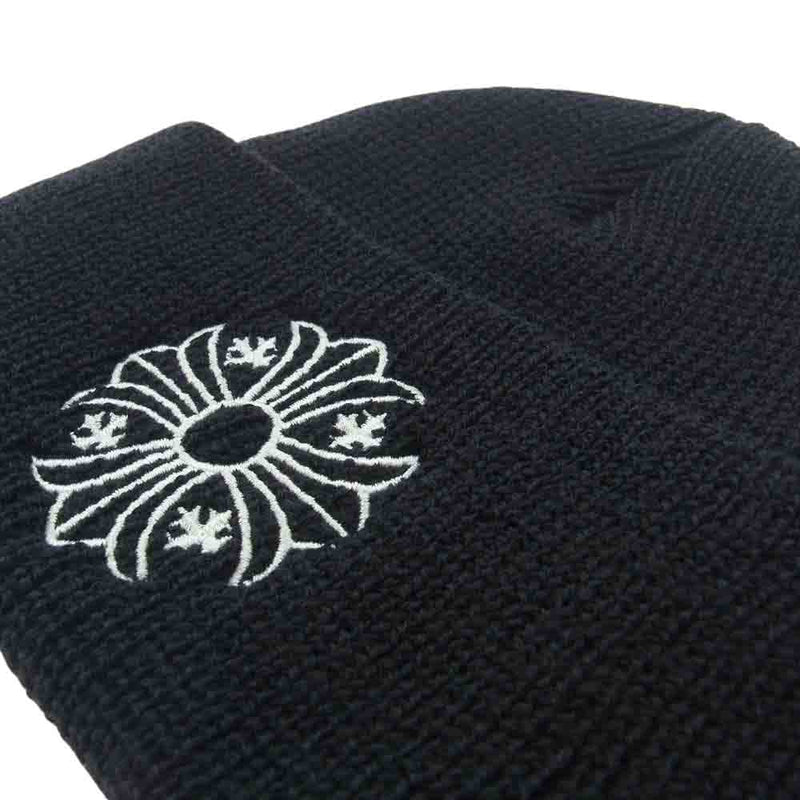 CHROME HEARTS クロムハーツ（原本無） 2024年10月購入レシート付属 国内正規品 WOOL WATCH CAP CHプラス 刺繍 ウール ワッチキャップ ビーニー ニットキャップ ブラック系 23cm【極上美品】【中古】