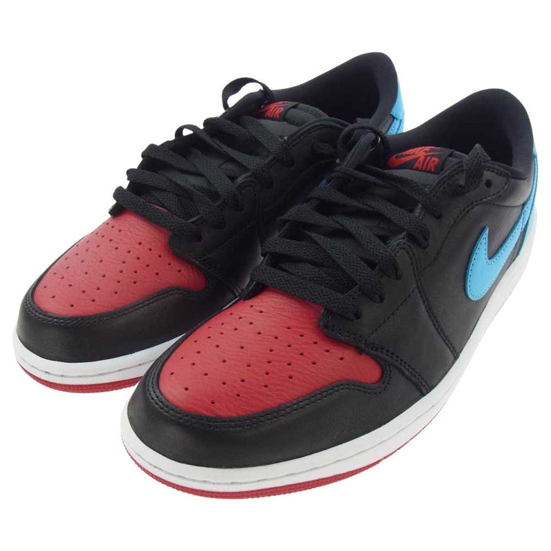 NIKE ナイキ CZ0775-046 Women's Air Jordan 1 Retro Low OG ウィメンズ エアジョーダン1 レトロ ローカットスニーカー ブラック系 レッド系 ライトブルー系 27.5cm【新古品】【未使用】【中古】