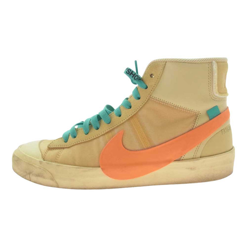 NIKE ナイキ AA3832-700 × Off-White オフ ホワイト HE 10 : NIKE BLAZER MID CANVAS ナイキ ブレザー ミッド キャンバス スニーカー イエロー系 26.5cm【中古】