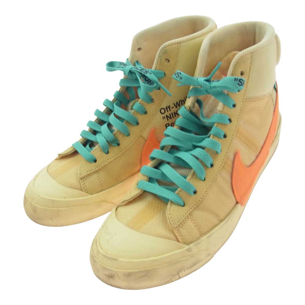 NIKE ナイキ AA3832-700 × Off-White オフ ホワイト HE 10 : NIKE BLAZER MID CANVAS ナイキ ブレザー ミッド キャンバス スニーカー イエロー系 26.5cm【中古】